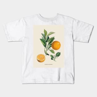 Orange Antique Botanical Illustration Kids T-Shirt